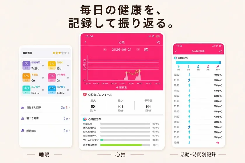 毎日の健康を、記録して振り返る。