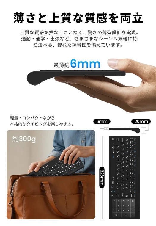 薄さと上質な質感の両立
