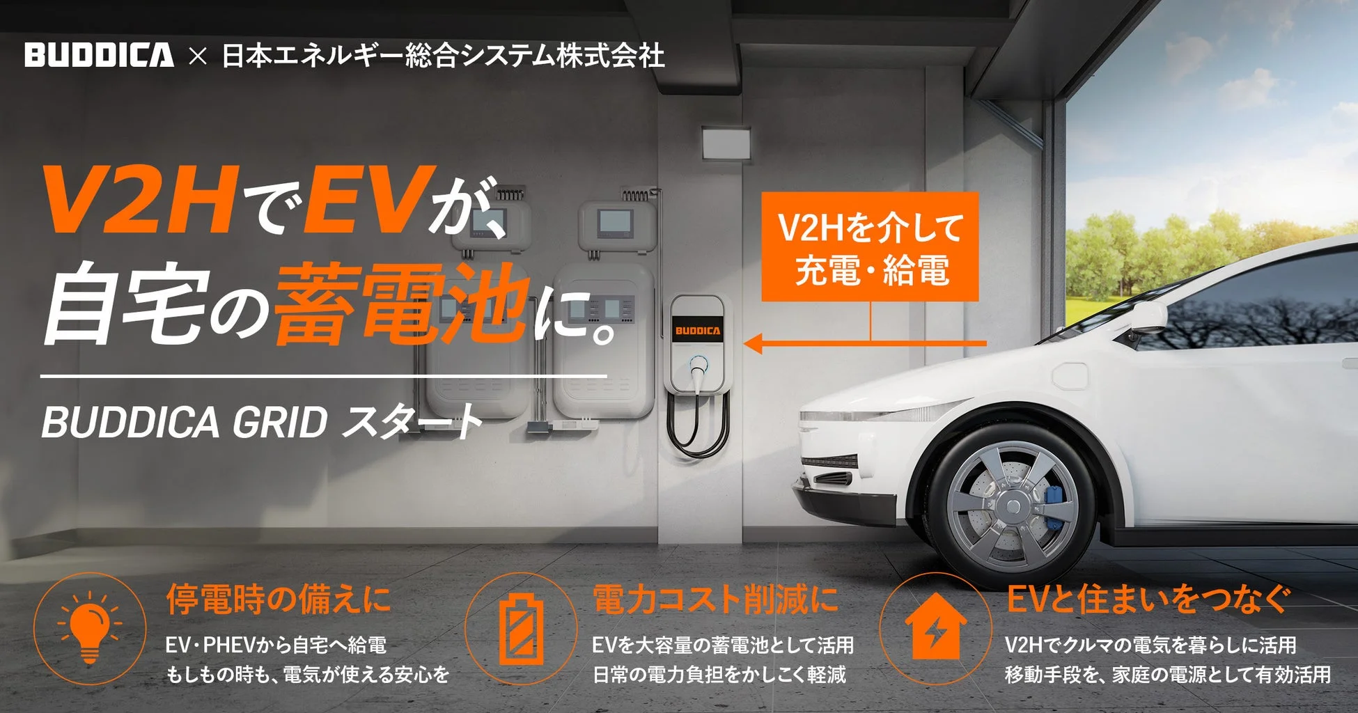 BUDDICAが新事業「BUDDICA GRID」をスタート！EVを家庭の蓄電池に活用し電気代削減と災害対策を実現