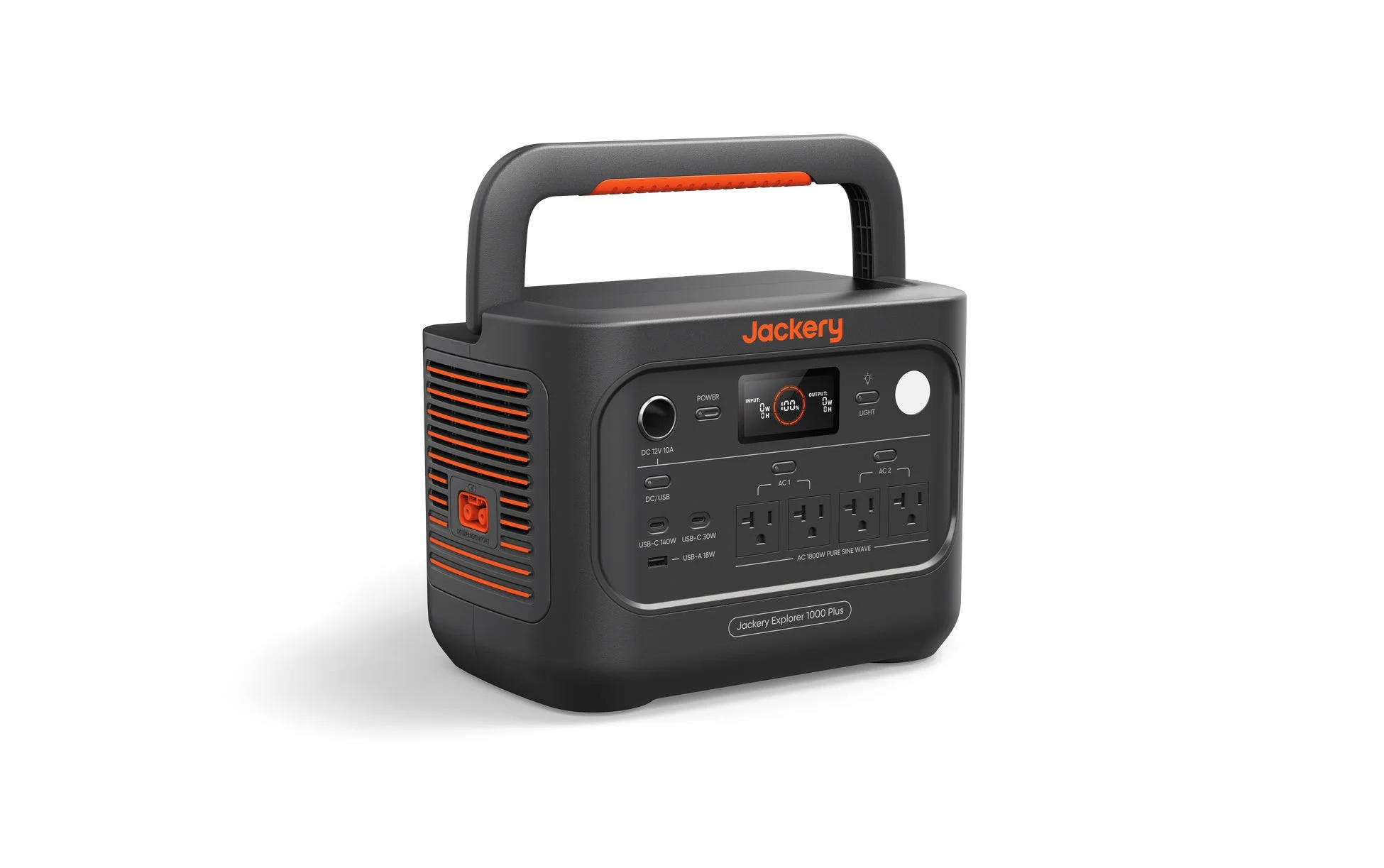 Jackery Explorer 1000 Plusポータブル電源が白い背景に置かれている画像です。