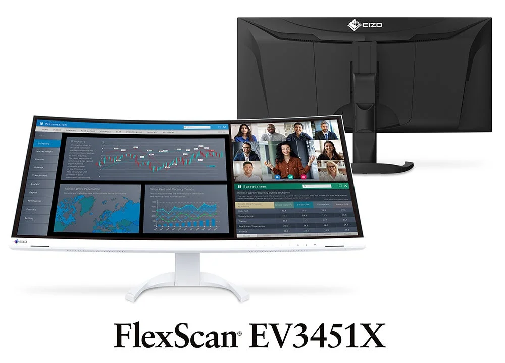 EIZO、7年保証のウルトラワイド曲面モニター「FlexScan EV3451X」を9月18日に発売決定