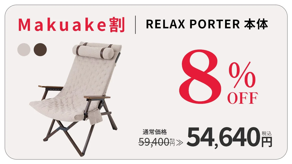 Makuake割で販売されているRELAX PORTER本体の紹介