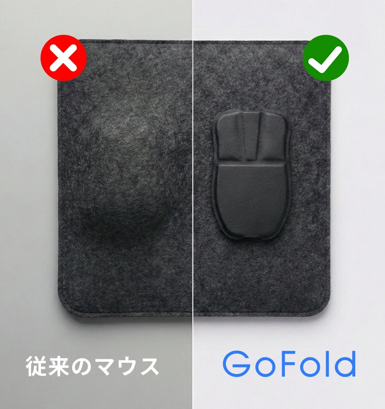 GoFoldと従来のマウスの比較
