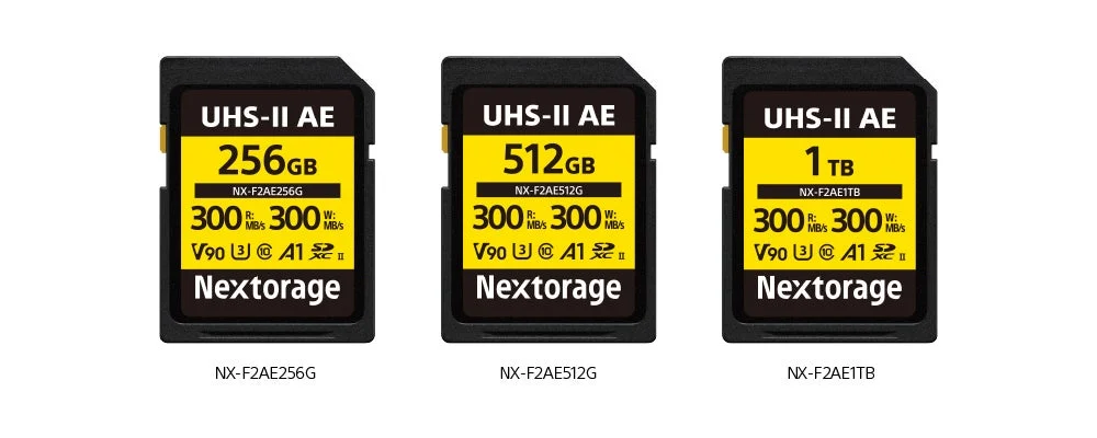 Nextorage、プロの動画撮影を支えるSDXC UHS-IIメモリーカード「NX-F2AEシリーズ」新発売!