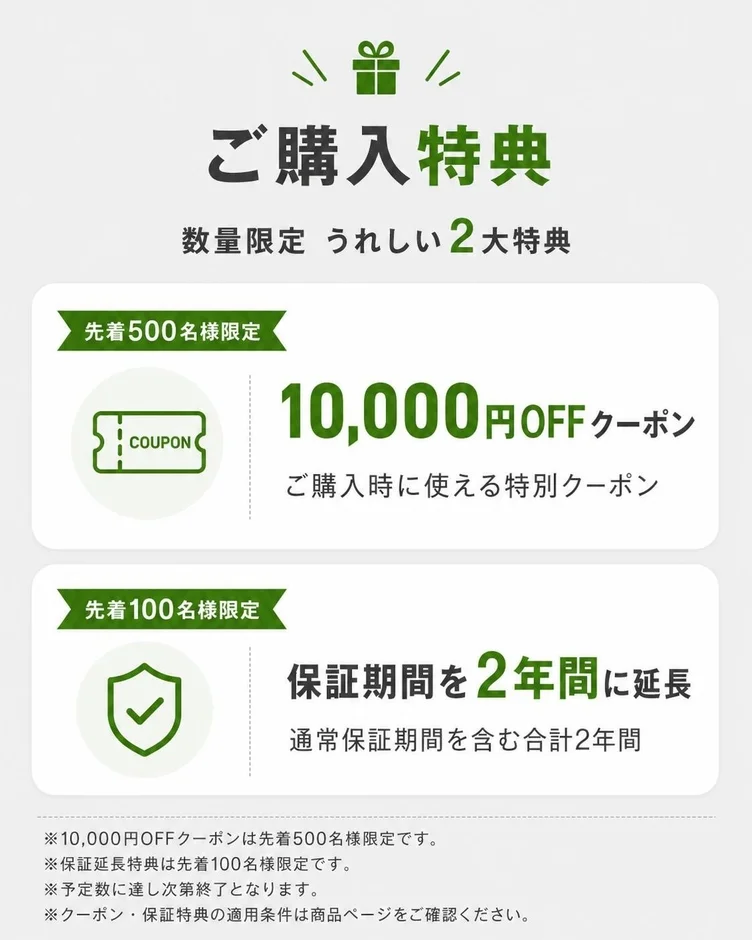 ご購入特典 数量限定 うれしい2大特典
