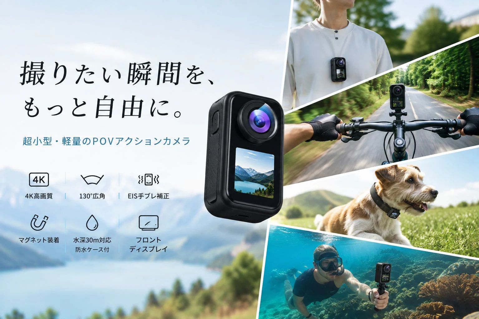 L&Lライブリーライフ、超小型・軽量のPOVアクションカメラを新発売!マグネット装着&4K対応で自由な撮影体験を実現