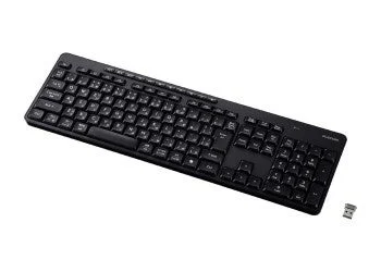 黒いワイヤレスキーボードとUSBレシーバー