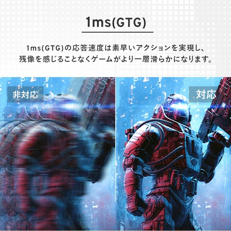 1ms(GTG)応答速度