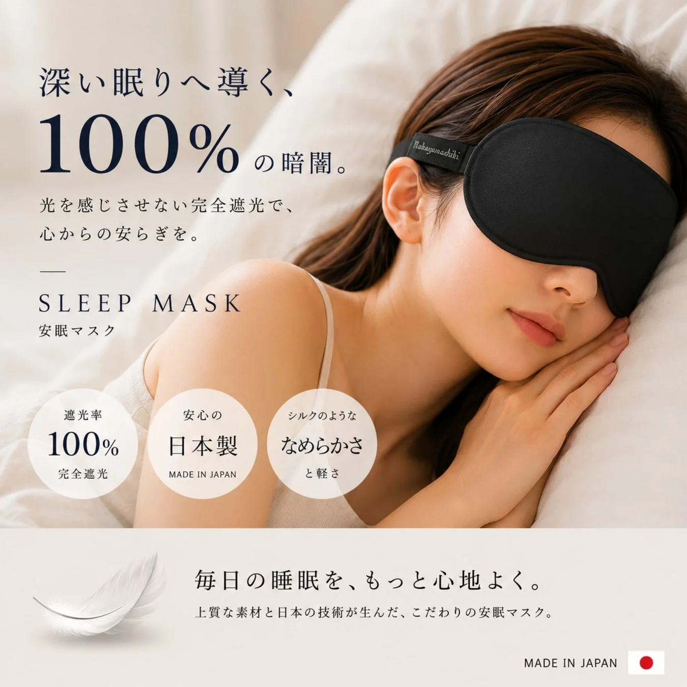 中山式産業、遮光率100.0%で深い眠りをサポートする「中山式 シャットアイマスク」を新発売
