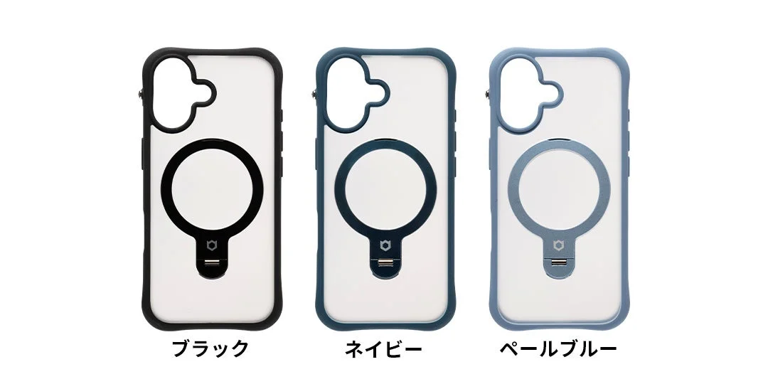ブラック、ネイビー、ペールブルーのiFace Leany MagSynq スタンドケース