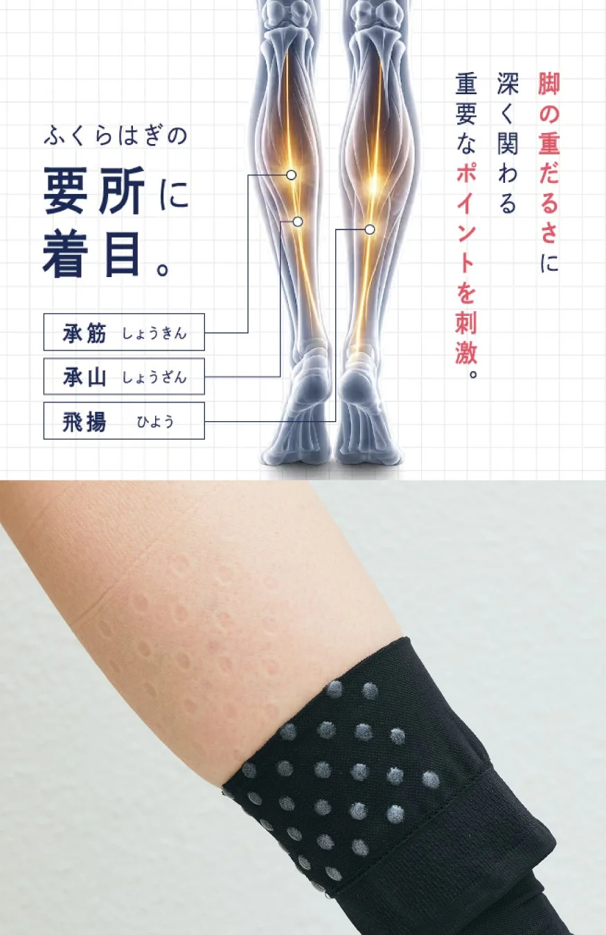 ふくらはぎの要所に着目。承筋、承山、飛揚などのツボ周辺を刺激