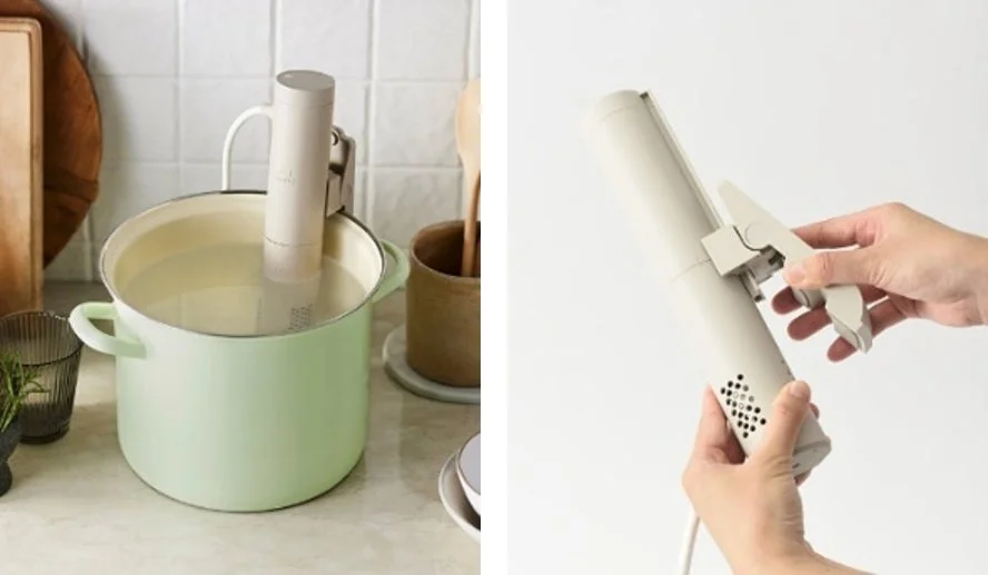BRUNO コンパクト低温調理器 鍋への取り付け