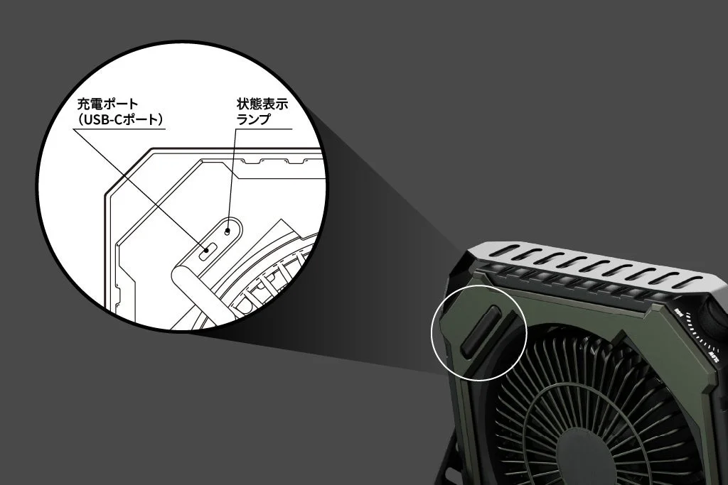 GEAR MISSION FAN 充電ポート