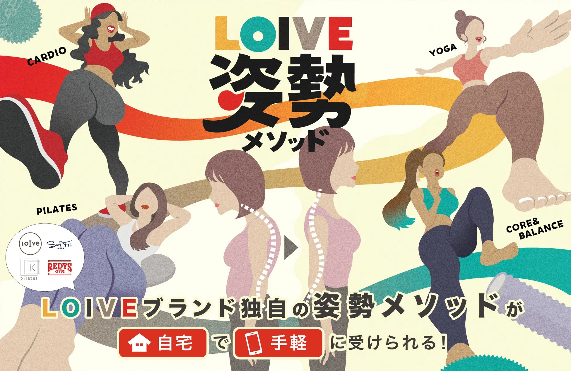 5つの人気ブランドのノウハウを結集!姿勢特化型オンラインレッスン「LOIVE姿勢メソッド」が8月17日より提供開始