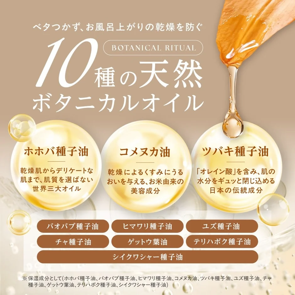 10種の天然ボタニカルオイルの説明