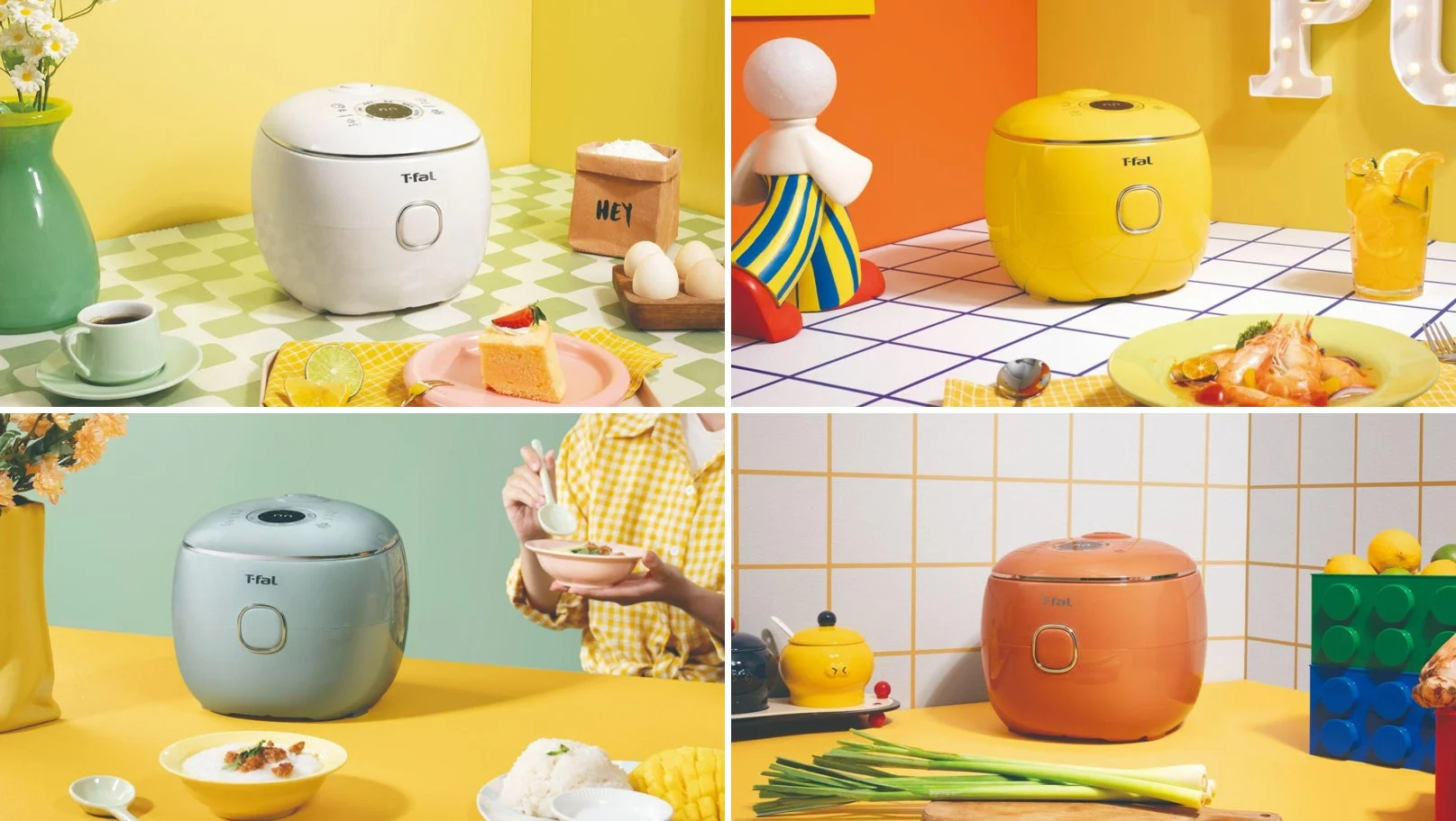 ティファールのカラフルな炊飯器4色と料理