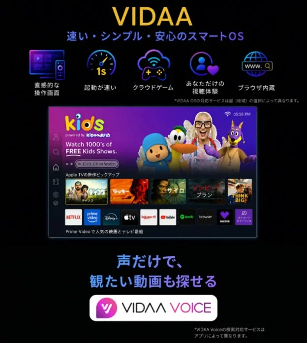 VIDAA OSの画面イメージ