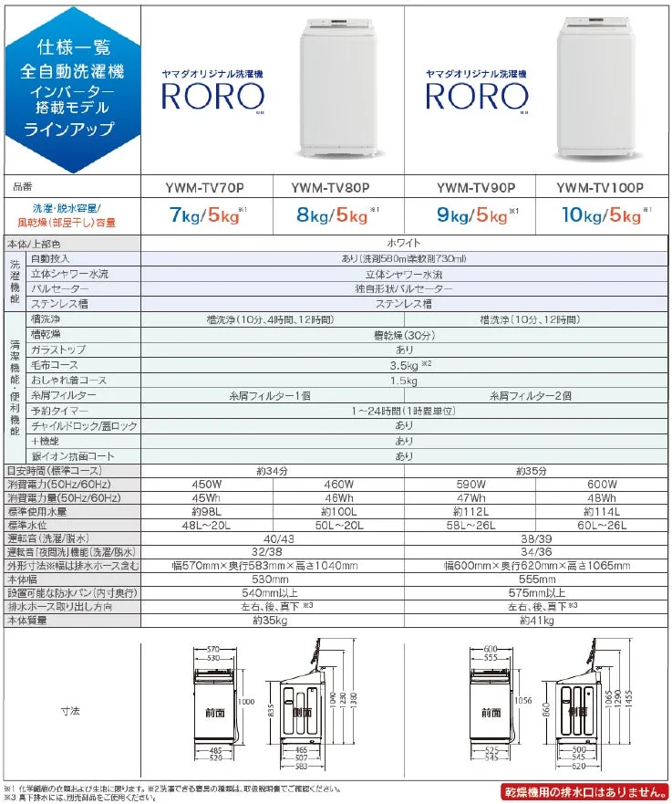 製品仕様一覧