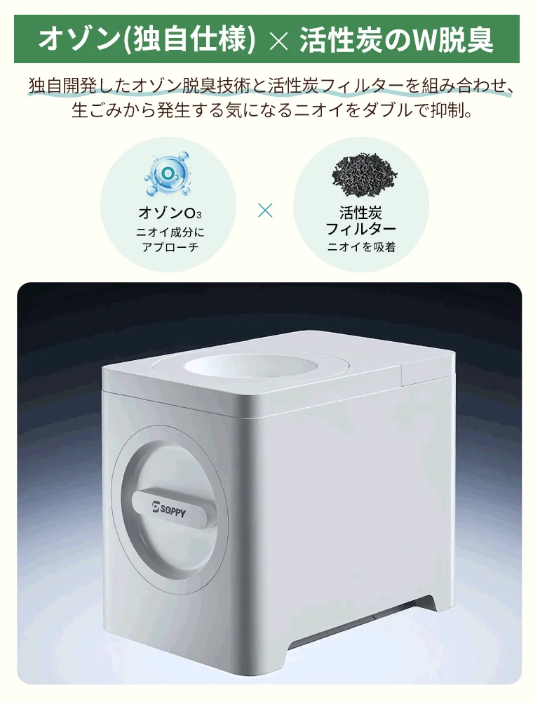 オゾンと活性炭によるW脱臭の仕組み