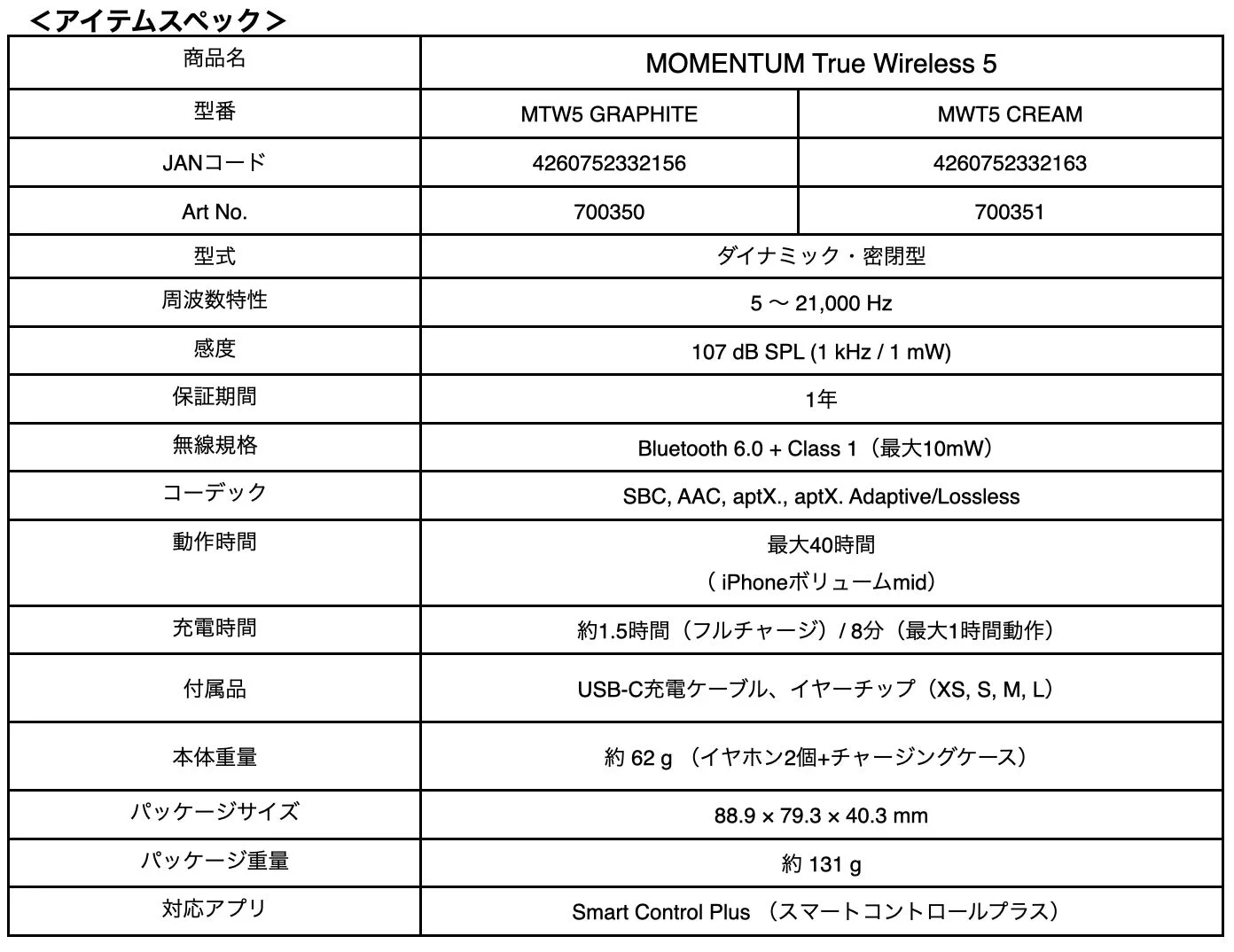 製品スペック