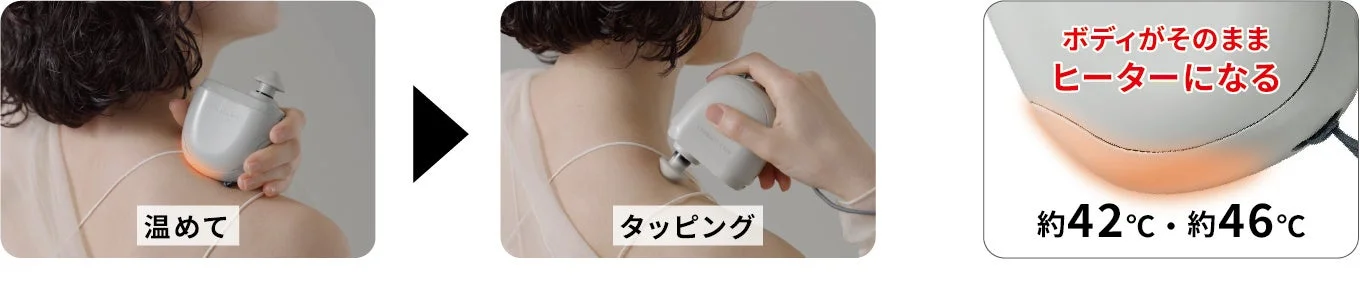 温めてタッピング ボディがそのままヒーターになる