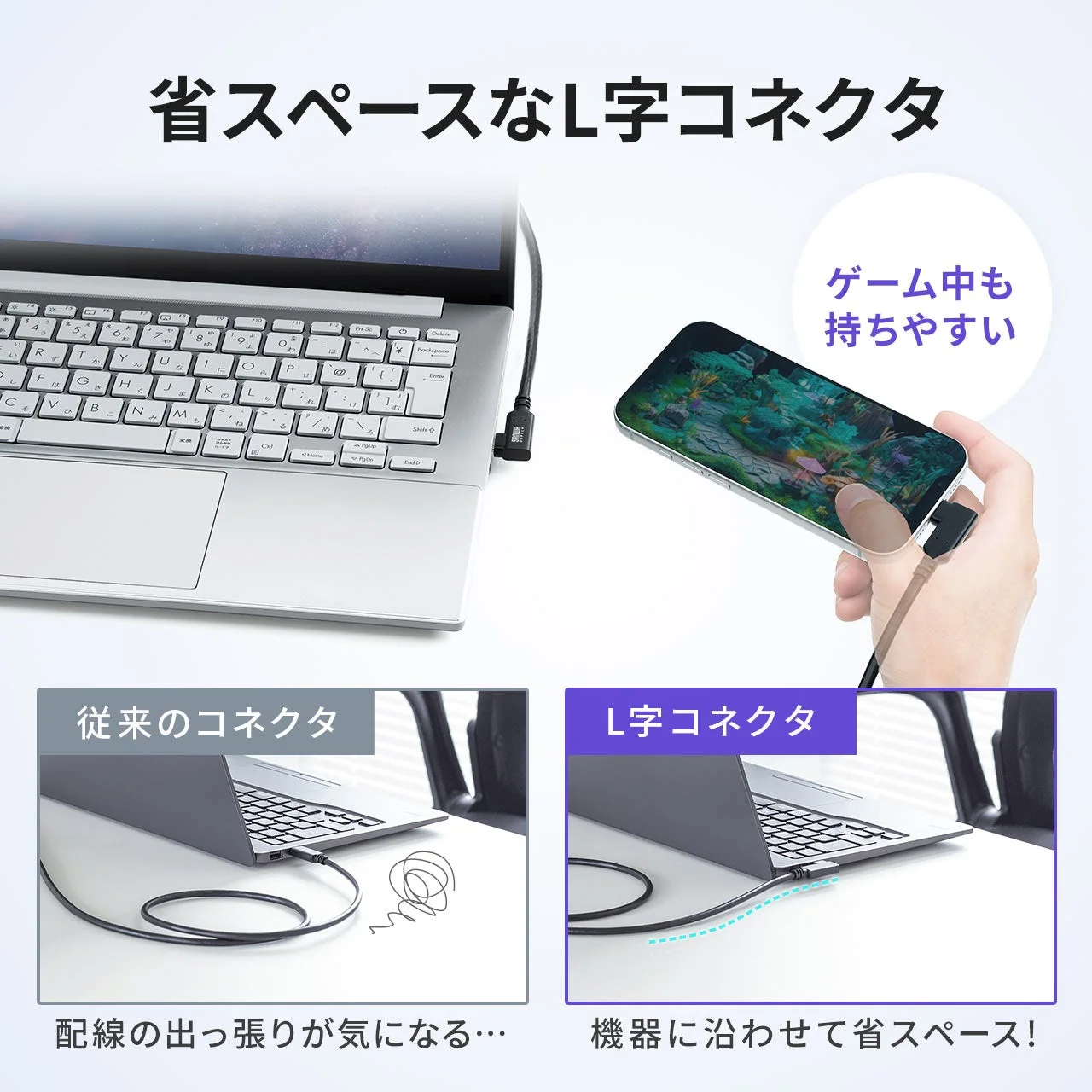 省スペースなL字コネクタ