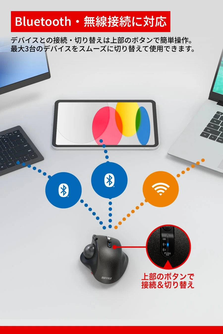 Bluetooth・無線接続に対応