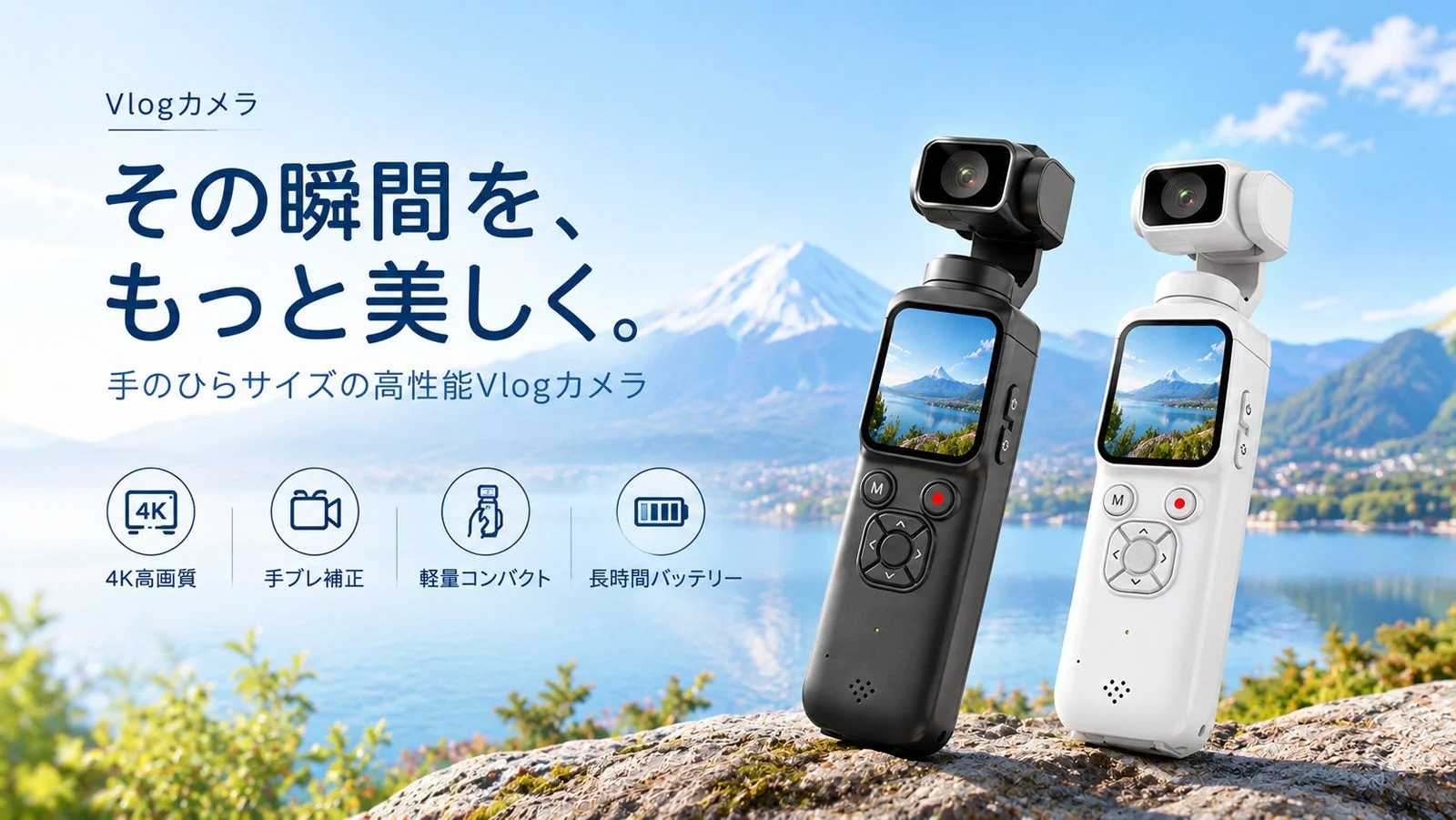 AI自動顔追尾4K Vlogカメラ「HJD05」に新色ホワイトが追加、秋の思い出を鮮やかに記録