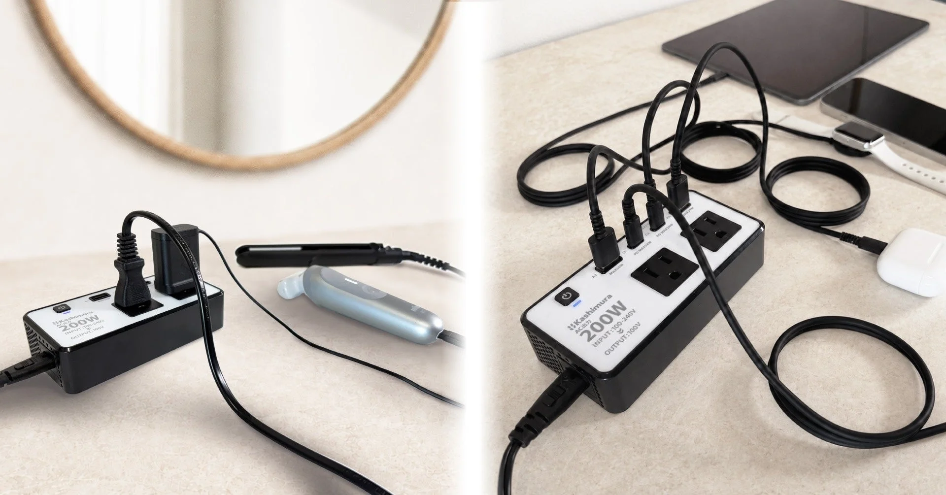 カシムラ、海外で日本の家電がそのまま使える小型変圧器を9月4日に新発売！USBポート4つ搭載で充電も快適
