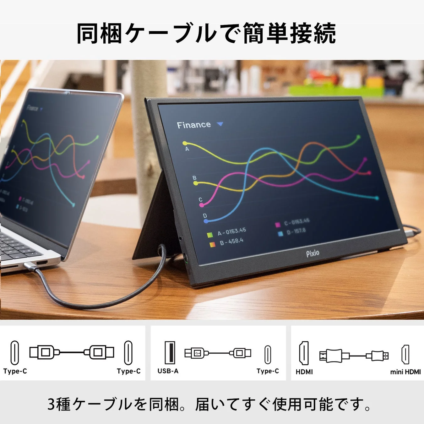 同梱ケーブルで簡単接続