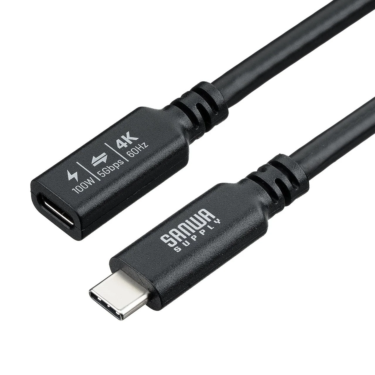 サンワダイレクト、4K/60Hz映像・PD100W・5Gbps通信対応のType-C延長ケーブルを新発売！ストレートとL字で配線も自在