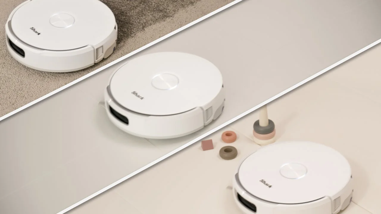 ロボット掃除機がカーペットとフローリングで稼働している様子