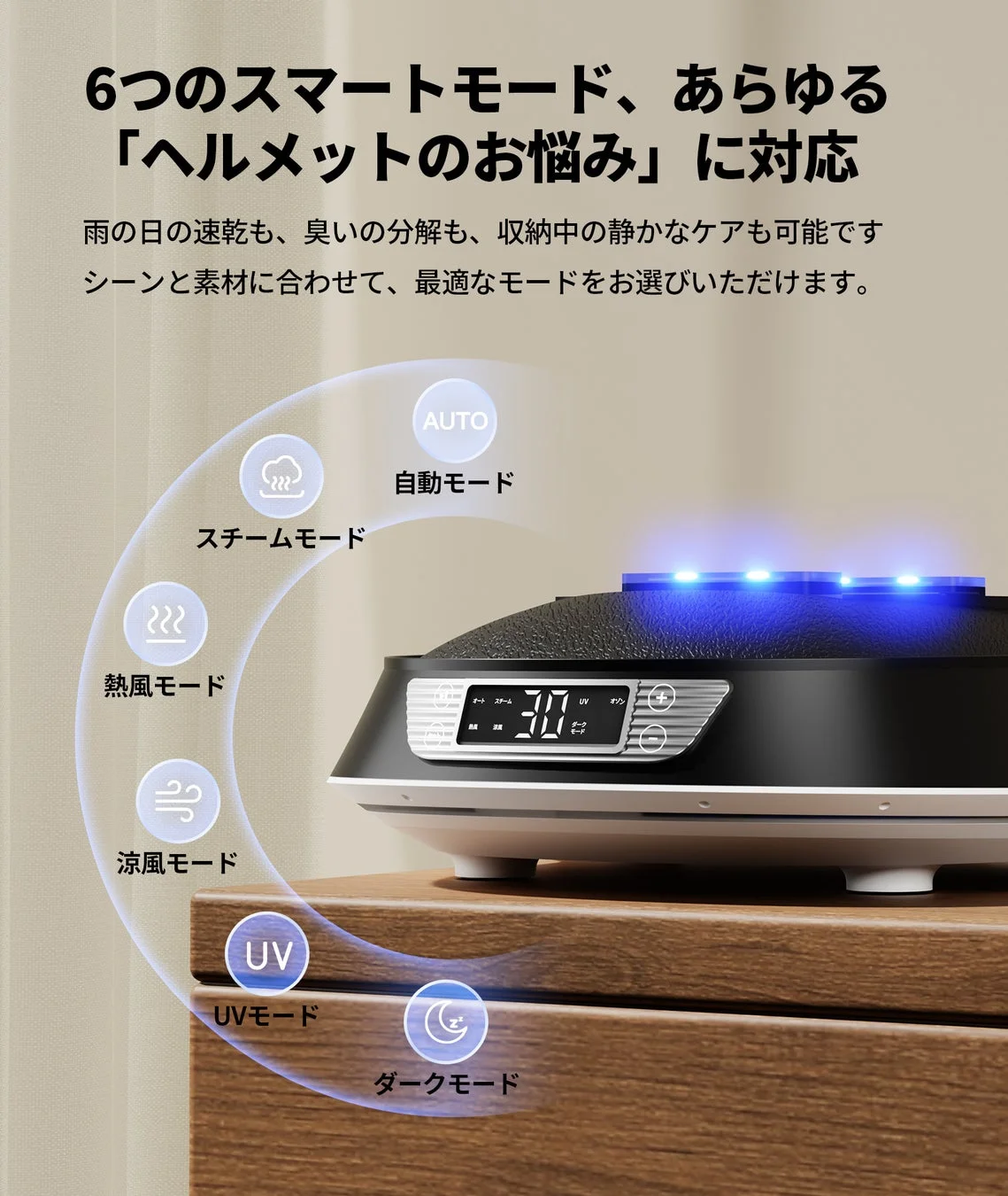 6つのスマートモード、あらゆる「ヘルメットのお悩み」に対応
