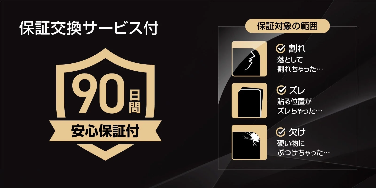 保証交換サービス付 90日間 安心保証付