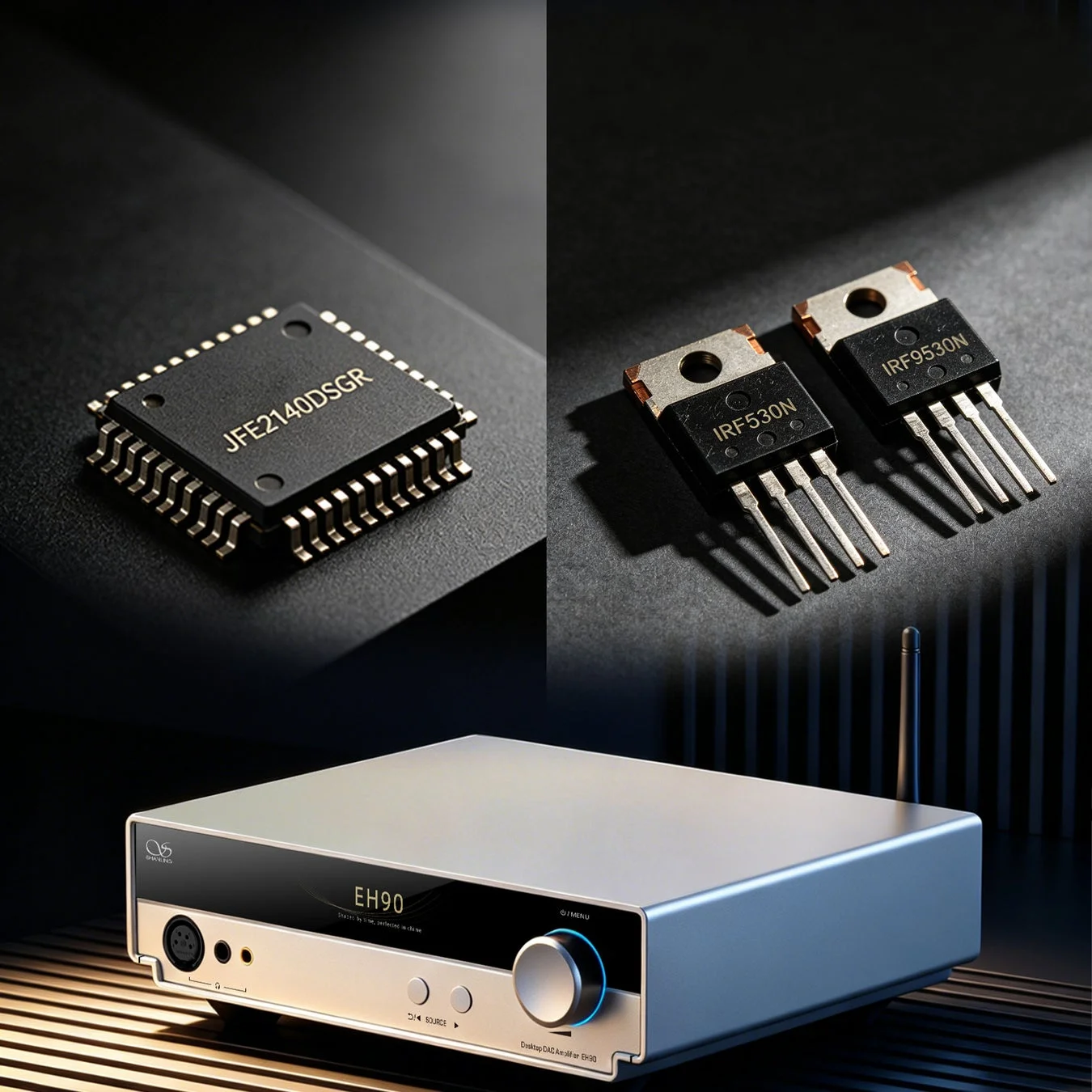 EH90の電子部品とデスクトップDACアンプ